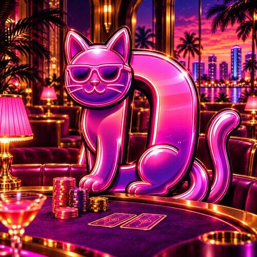 Dacity Cat in the casino lounge